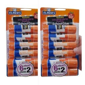 Two (2) Elmer's Disappearing Purple Glue Sticks, Washable, 8 Ct (16 Total)